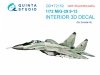 Quinta Studio QD+72150 MiG-29 9-13 3D-Printed coloured Interior on decal paper (7278 Zvezda) (with 3D-printed resin part) 1/72